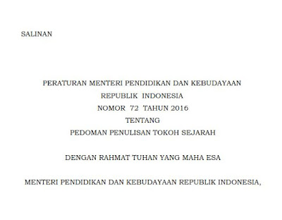 Permendikbud Nomor 72 Tahun 2016