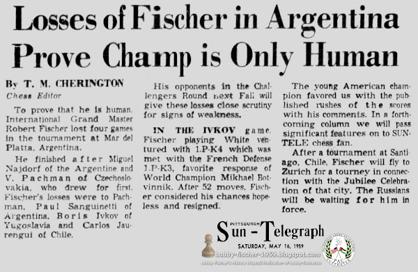 Losses of Bobby Fischer in Argentina Prove He is Only Human