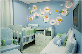 BLUE BEDROOM FOR BABY - SEABED DECORATION : BEDROOMS DECORATING 
