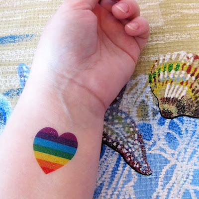 Cute rainbow heart temporary tattoo stickers for women and men