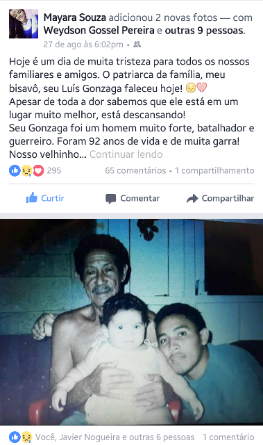 #Tabatinga-AM - Social: Faleceu, domingo, dia 27/08, e é sepultado na segunda, 28/08, o pai do blogueiro Carlos Gossel, o sr. Luiz Gonzaga