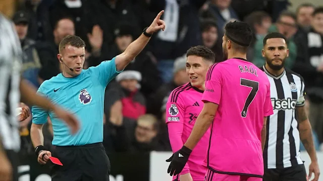 Newcastle 3-0 Fulham report: Raul Jimenez sent off