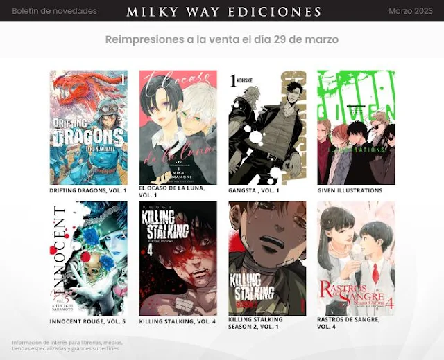 Novedades Milky Way Ediciones - Marzo 2023