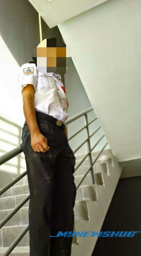 3 Gambar  Lelaki pakai uniform guard  gantung  diri  di 