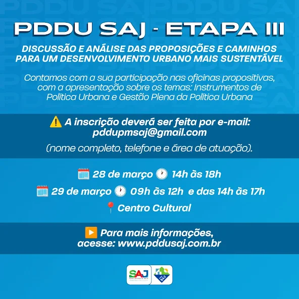 Prefeitura dará início, nesta terça-feira (28), à revisão do plano diretor de Santo Antônio de Jesus PDDU SAJ - Etapa III