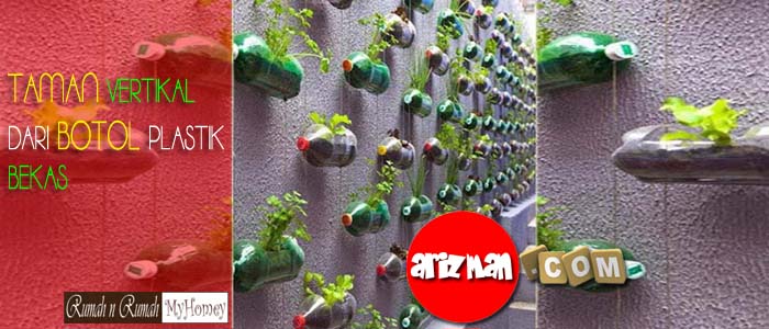  Taman  Vertikal Dari  Botol  Plastik Bekas  Dekorasi Rumah