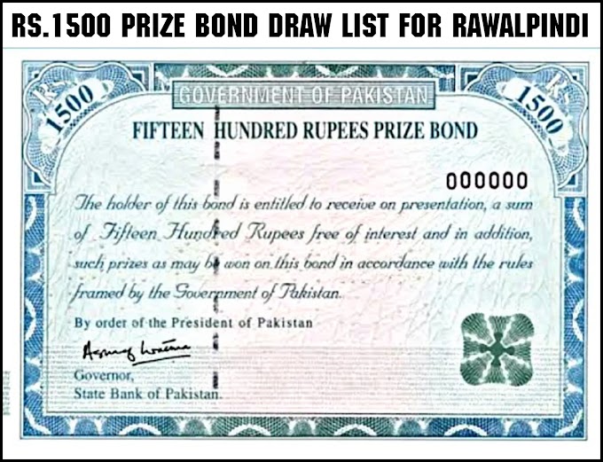 Rs. 1500/- Prize Bond list Rawalpindi Draw 90 (16 May 2022) 