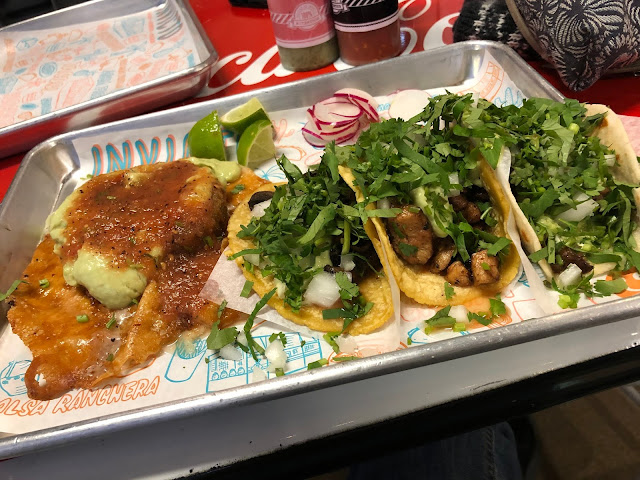 A plate full of Invicto taco deliciousness!