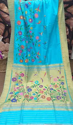 Half allover work paithani saree