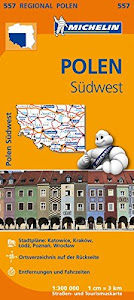Michelin Polen Südwest: Straßen- und Tourismuskarte 1:300.000 (MICHELIN Regionalkarten)