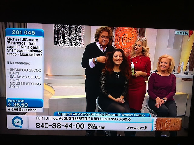 QVC Italia Italy Michael diCesare hair stylist products prodotti per capelli diretta tv live Veronique Tres Jolie Cristina Dragano