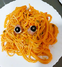 Espaguettis con ojos Halloween