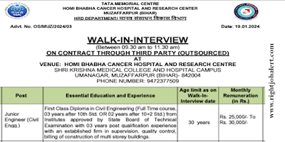 Junior Engineer- Civil,Scientific Officer - Biomedical and Technician IT Jobs in TMC