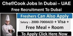 Cook and Chef Jobs Recruitment in Dubai for Hotel and Restaurants Company