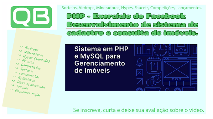 PHP - Exercício do Facebook - Desenvolvimento de sistema de cadastro e consulta de imóveis.