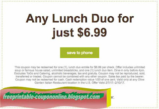 Free Printable Olive Garden Coupons