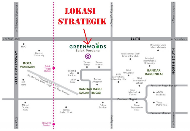 lokasi strategik Greenwoods Cendana