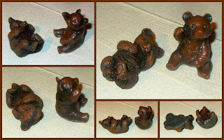 Brown Bears, Polyurethane Resin, PU Resin, Resin Bears, Resin Statuettes, Teddy Bears, Toy Bears, Varnish Washed,