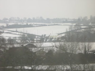 Snow from the train between Reading and Swindon