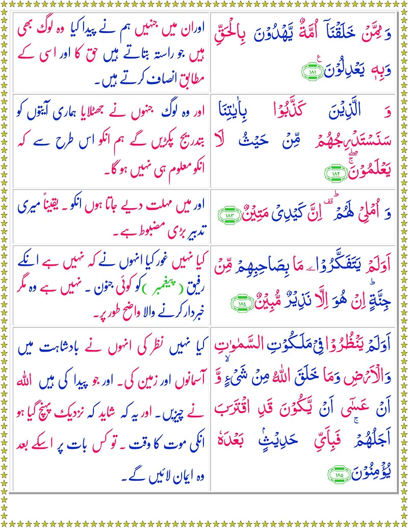 Surah Al-A’raf with Urdu Translation,Quran,Quran with Urdu Translation,