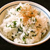 Shirasu to shiso no mazegohan / steamed rice with young dried sardines and perilla leaves