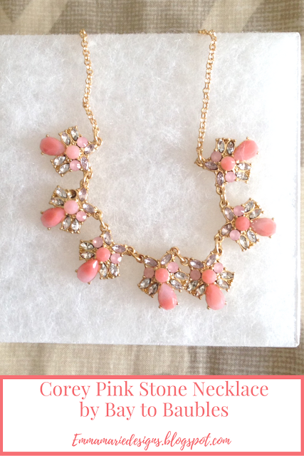 Corey Pink Stone Necklace by Bay to Baubles @ emmamriedesigns.blogspot.com