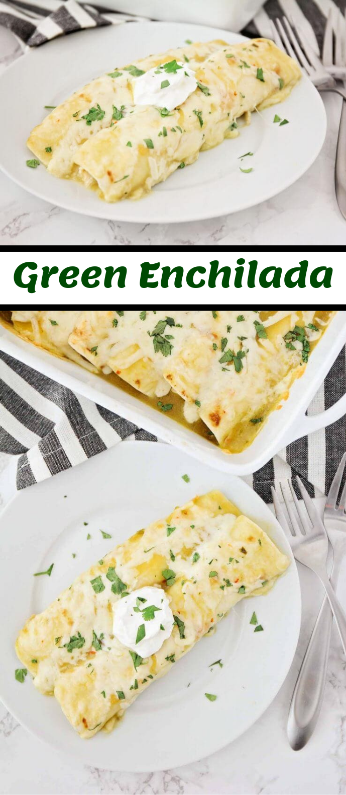 GREEN CHILE CHICKEN ENCHILADAS #dinnerrecipes #easy