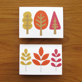 autumn leaf and tree cards