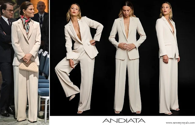 Crown Princess Victoria of Sweden wore ANDIATA Jane blazer and Kamille trousers