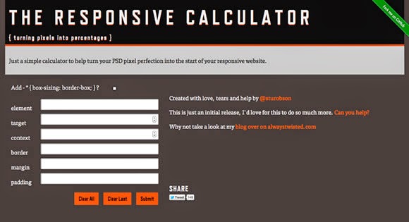 Tools Web Design Professional RWD Calculator