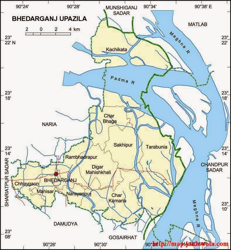 bhedarganj upazila map of bangladesh