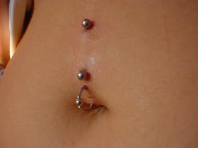Surface Piercing On Navel