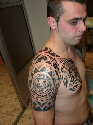 Sun Tribal Tattoos for men
