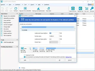 برنامج تقسيم الهارد ديسك EaseUSPartition Master Free 11.5