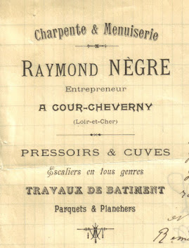 Quelques entreprises et commerces de Cour-Cheverny en 1906