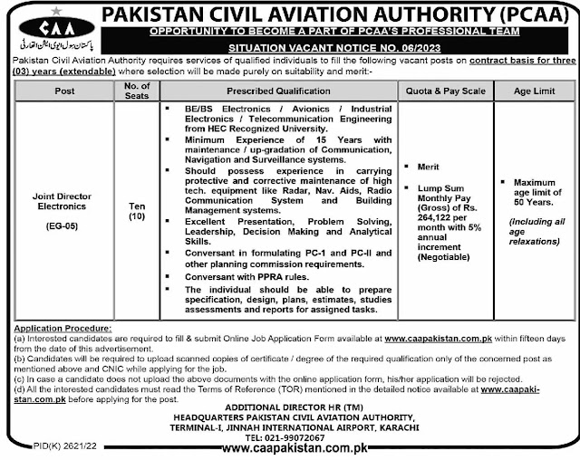 Latest Opportunity Pakistan Civil Aviation Authority Jobs 2023