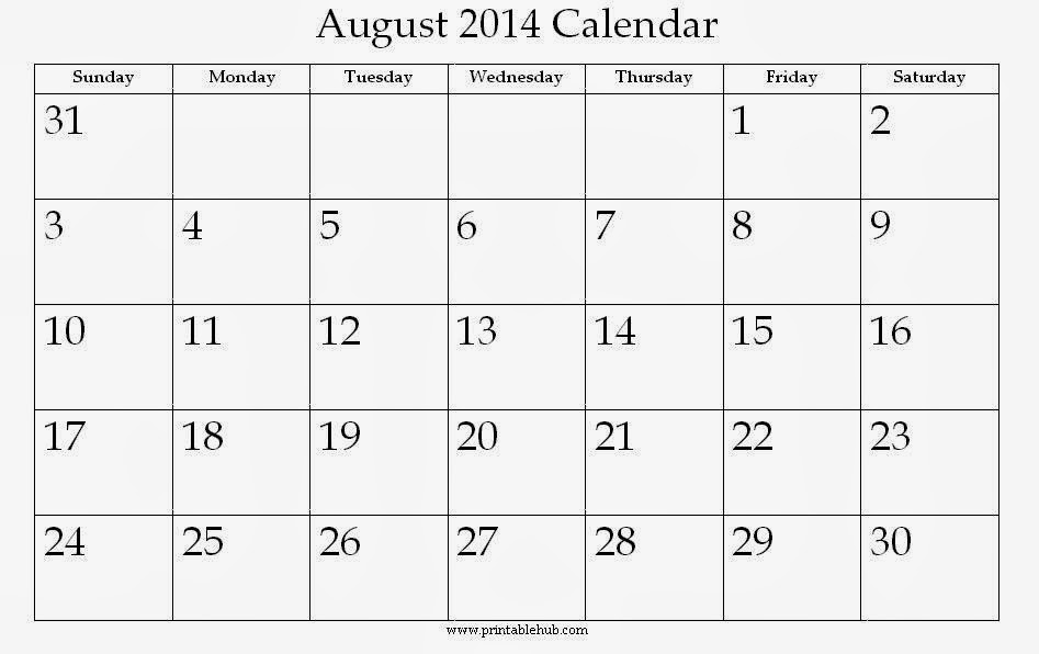 Printable Calendar 14 Blank Calendar 14 Download Calendar 14 Template Calendar 14 Free August 14 Calendar Printable 3