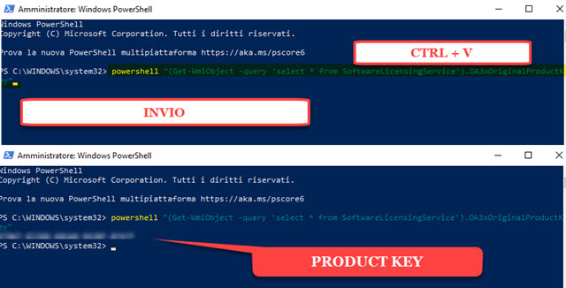 ricavare il product key di Windows con PowerShell