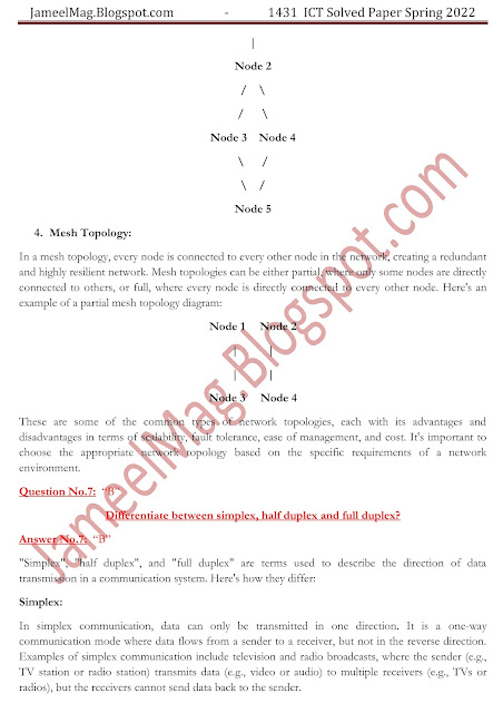 1431 ICT AIOU Past Paper Solved Spring 2022