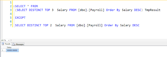 Getting-3rd-highest-salary-Using-Except-Operator