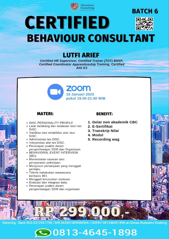 WA.0813-4645-1898 | Certified Behaviour Consultant (CBC) 16 Januari 2023