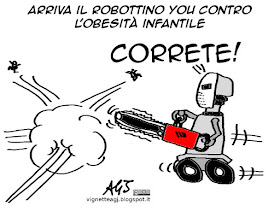 Società, obesitò infantile, videogame. tecnologia, vignetta satira