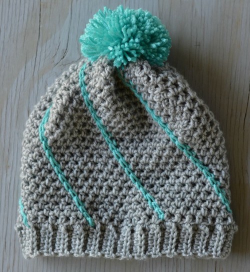 Diagonal Hatch Slouchy Hat - Free Pattern