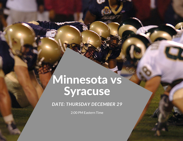 Minnesota vs Syracuse Prediction, pick, Pinstripe Bowl odds, broadcast, live streaming, watch online, tv channel