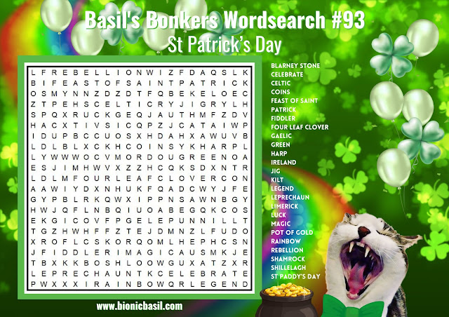 Brain Training with Professor Basil #93 St Patrick's Day #93 @BionicBasil® Downloadable Puzzle Fur Purrsonal Use Only