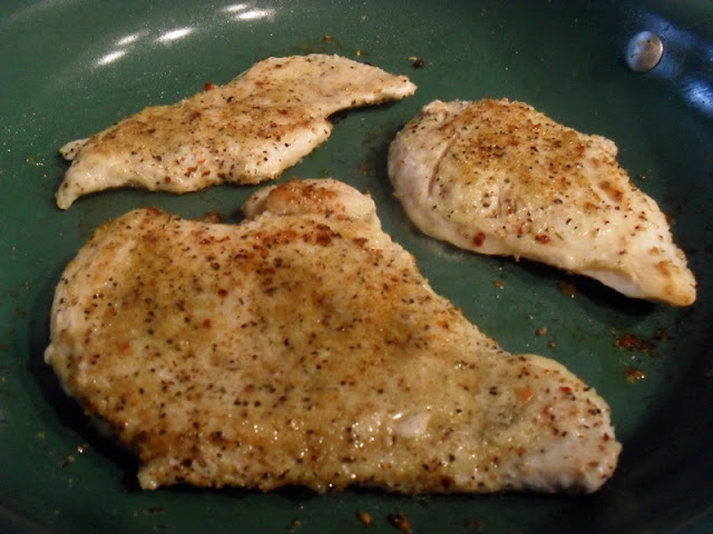 Chicken Breast, Well Seasoned with Herbs, Saute in Non-Stick Pan