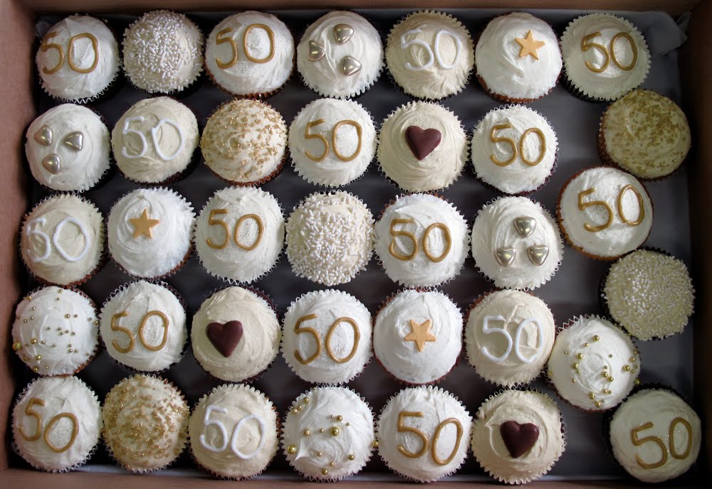 Golden Wedding Anniversary Cupcakes THESE ARE A SELECTION OF CAKES WE HAVE 