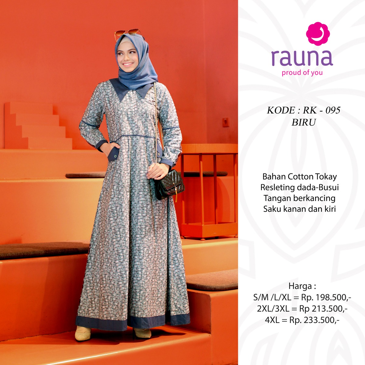 KOLEKSI GAMIS  MUSLIMAH RAUNA  TERBARU  RK 095