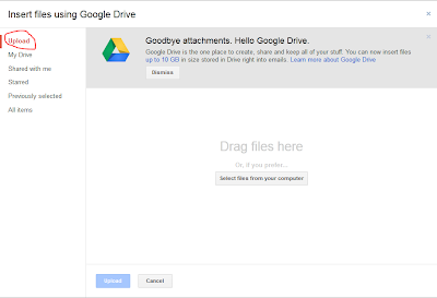 attach files using google drive