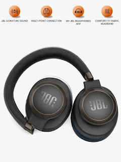 JBL LIVE 650BTNC Bluetooth Over The Ear Headphone with Mic (Black)
